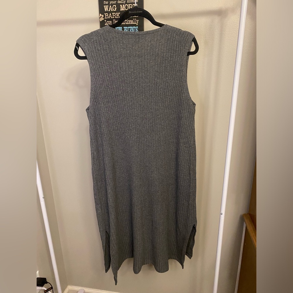 Eileen Fisher wool sleeveless v-neck sweater dress - Picture 4 of 8